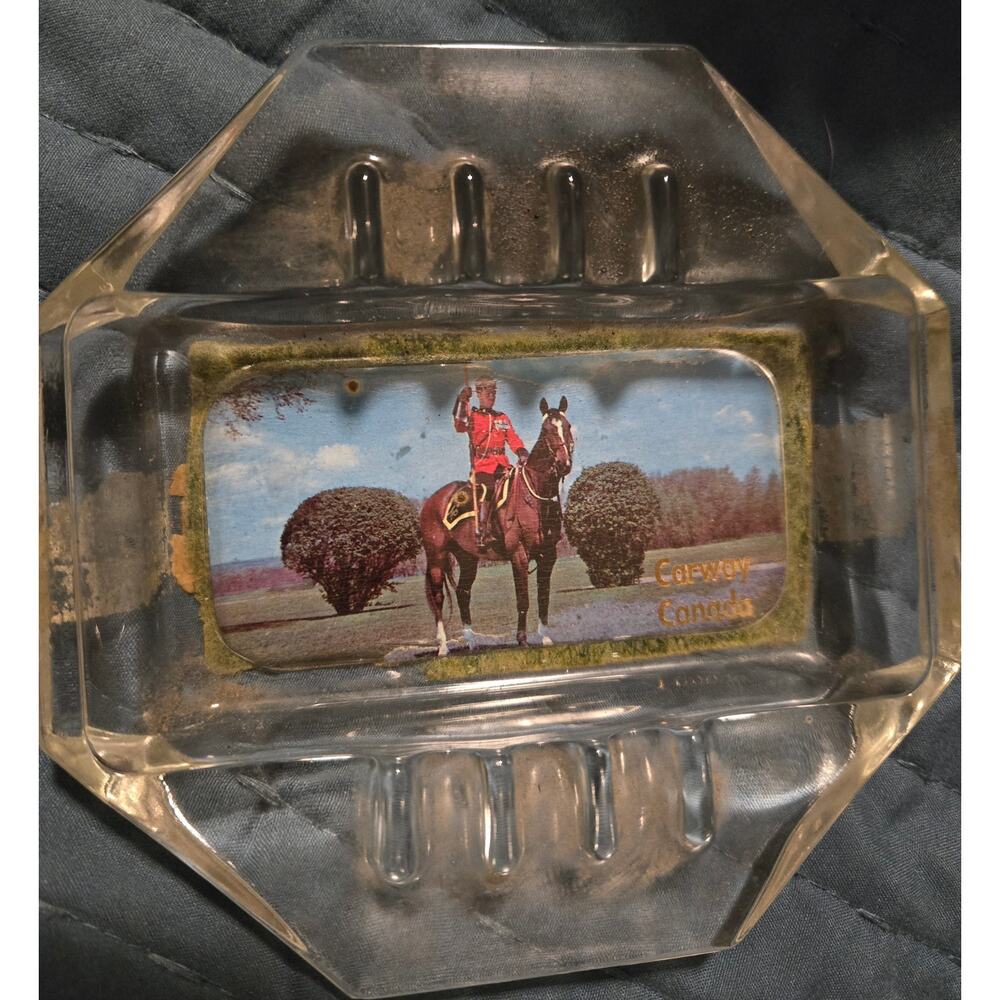 Vintage Canadian ashtray with Mountie